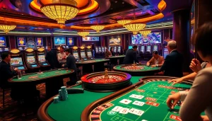 Engaging players celebrating wins while registering for Đăng Ký S8 in a luxurious casino environment.