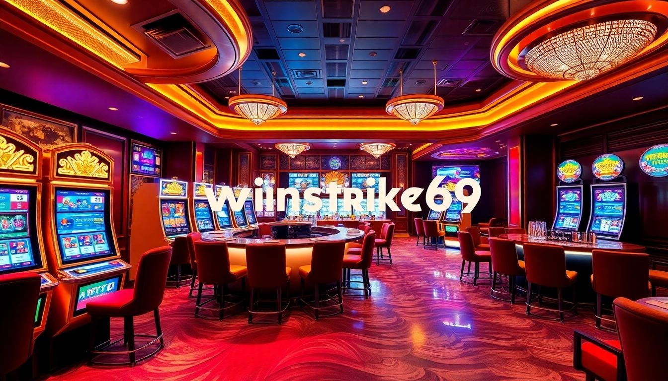 Experience the excitement of winstrike69 with vibrant slot machines and luxurious casino ambiance.