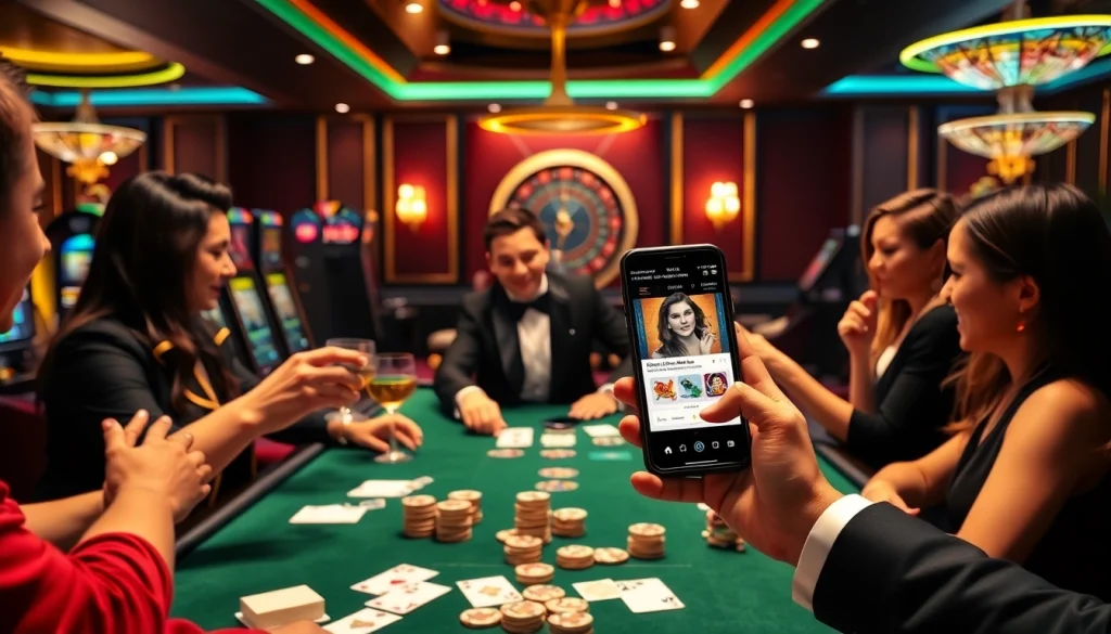 Exciting scene at an S8 casino showcasing vibrant gameplay with poker chips and a roulette wheel.
