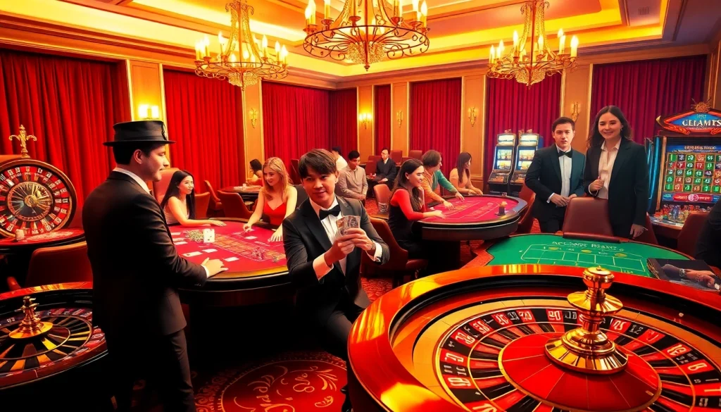 Players enjoying a thrilling game at https://tt88.de.com casino with vibrant tables and excitement.