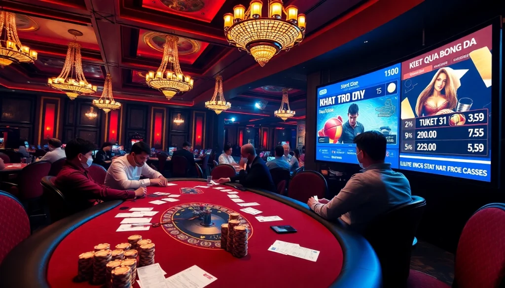 Experience the excitement of ket qua bong da in a vibrant casino atmosphere full of poker and betting.