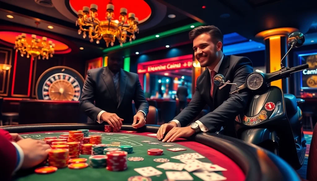 Engaging in a thrilling game while exploring scooter rijbewijs kopen in a vibrant casino atmosphere.