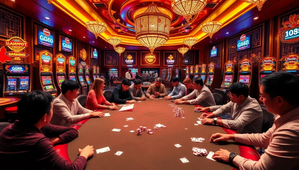 Experience thrilling game action at gg88 with vibrant slot machines and poker tables.