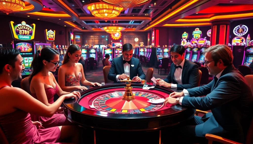 Players enjoying a thrilling game of roulette at BDJL casino, showcasing excitement and strategy.