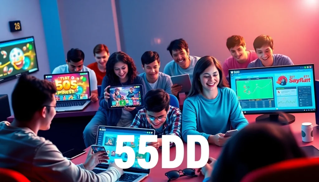 Experience the excitement of 55DD with diverse players enjoying engaging online games in a vibrant, user-friendly setting.