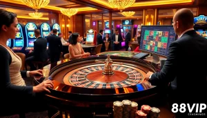 Experience the excitement of gambling at 68VIP's luxurious casino with engaging games and vibrant atmosphere.