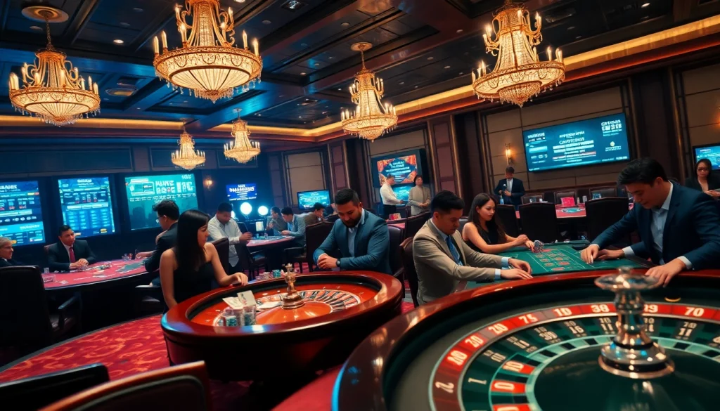 Players enjoying exhilarating games at https://11betn.com/ casino with vibrant tables and exciting betting activities.