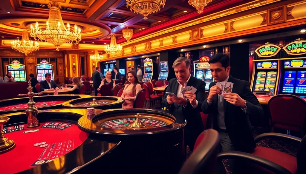 Experience the thrill of gambling at rr88 com with intense poker play and luxurious casino decor.