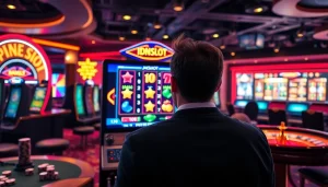 Engaged player experiencing the excitement of idnslot on a vibrant online casino interface.