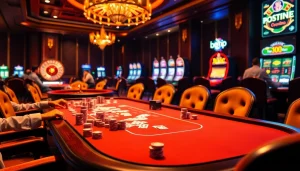 Hoạt động poker ở mức cược cao tại BetVIP casino, cho thấy người chơi trong một không gian sang trọng.