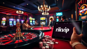 Players enjoying thrilling games at rikvip.gb.net with vibrant casino elements and engaging online interfaces.