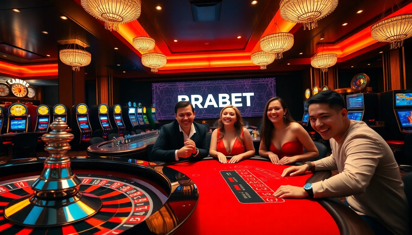 Players enjoying their game at BRABET Casino with live roulette and casino chips.