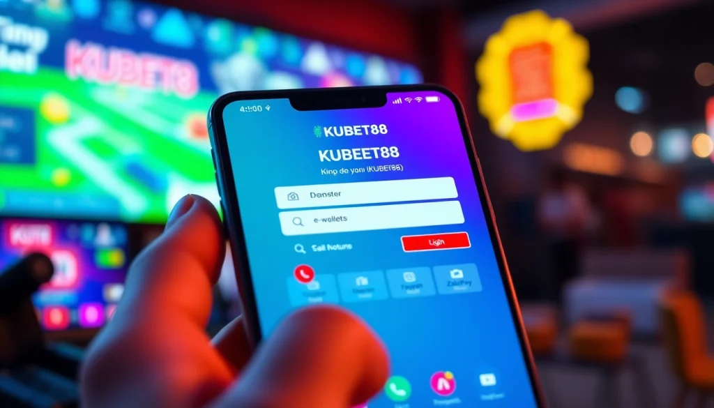 Nạp Tiền KUBET88 – Bước Thiết Yếu Để Trải Nghiệm Giải Trí showcased in a vibrant online gaming interface on a smartphone.