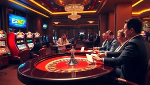 Players engaging in thrilling casino games at https://e2bet-games.com/, showcasing roulette and slots.