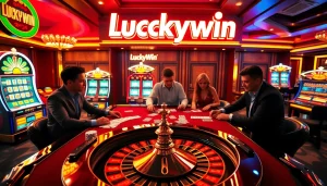 Experience thrilling gameplay at Luckywin with vibrant casino tables and high-stakes poker.