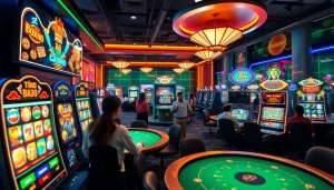 Engaging digital casino scene featuring BJ38's immersive online gaming experiences with vibrant 3D graphics.
