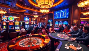 Players winning big at live casino games at https://lc88m.com/, with roulette and slot machines in view.
