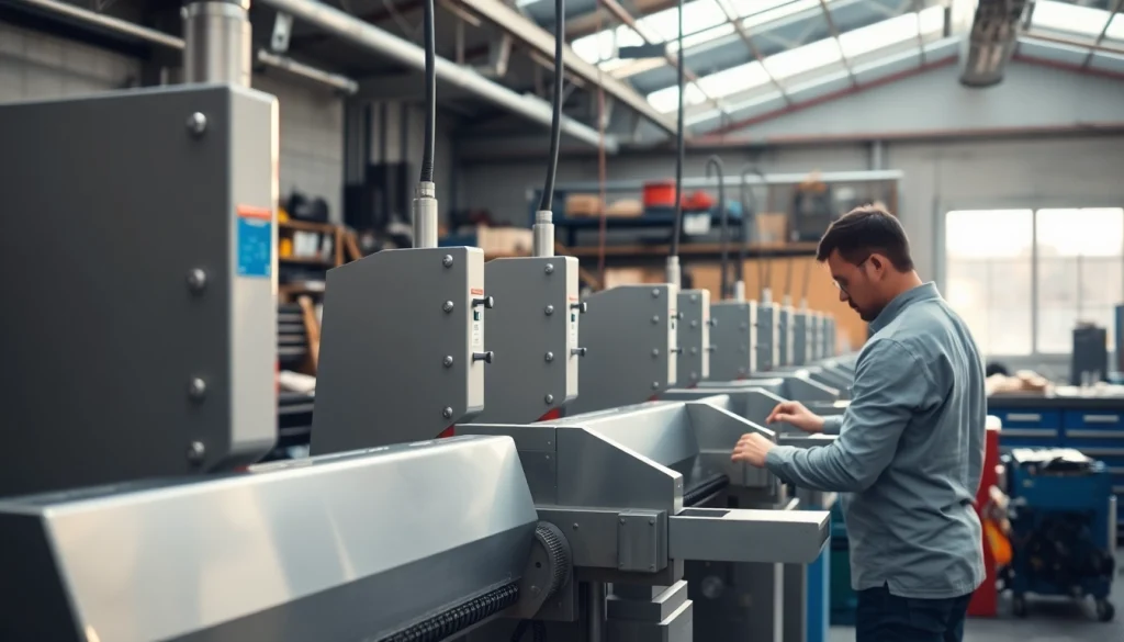 Engaging view of custom shearing edmonton with technician operating precise machinery in an industrial setting.