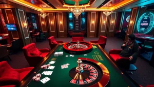 Experience the thrill of QQ88 at a luxurious casino table filled with vibrant poker chips and cards.