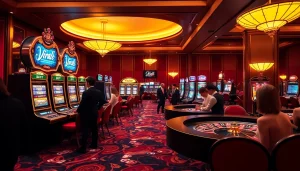 Engage with Viral4D's thrilling slot machines amid a glamorous casino atmosphere.