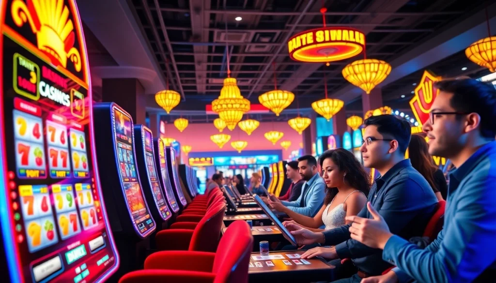 Engaging online gaming scene showcasing vibrant casino games at https://nhacaiuytin.tokyo/ with diverse players.