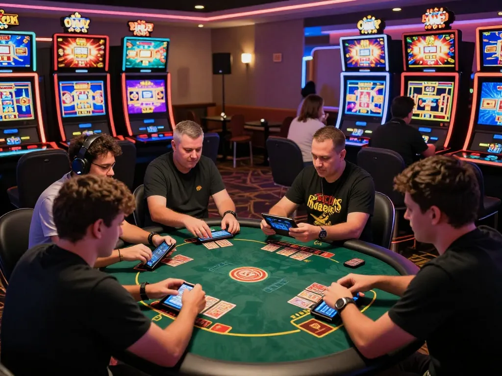 Engaged players exploring various go88 online casino games in a lively atmosphere.