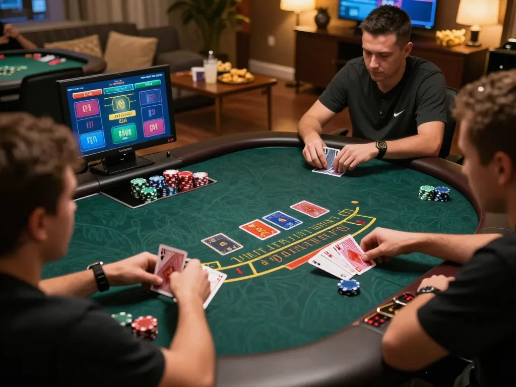 Players strategizing and enjoying a thrilling online blackjack game at https://ok365.br.com, highlighting virtual betting excitement