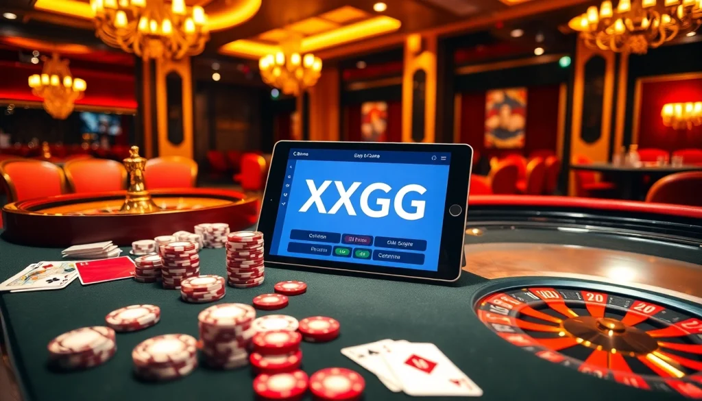 Experience the thrill of gambling at XXGG with elegant casino tables and gaming excitement.