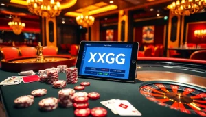 Experience the thrill of gambling at XXGG with elegant casino tables and gaming excitement.