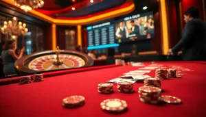 Experience the excitement of high-stakes play at https://gg88.gold/, showcasing a luxurious poker table with chips and cards.