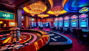 Experience the excitement of U888 in a luxurious casino setting with vibrant slots and professional poker.