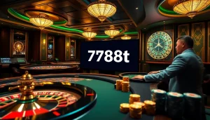 Exciting online gambling scene illustrating the 788t platform with vibrant casino elements