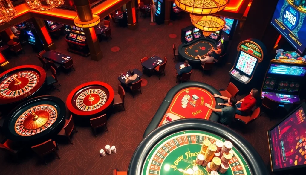 Experience the excitement of mm88 online gambling with vibrant casino visuals and intense gameplay.