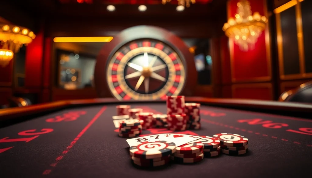 Players enjoying a thrilling poker game at an F8BET-themed casino table.