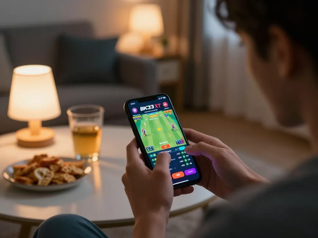 Engage with BK33 through thrilling online cricket betting in a cozy home setting.