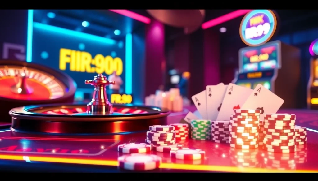 Experience thrilling gameplay at RR99 casino with vibrant gambling elements and luxurious design.
