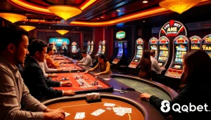 Players enjoying an immersive gambling experience with 8qbet's vibrant online casino interface.