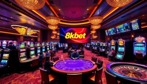 Experience the thrill of victory with 8kbet in a luxurious online casino setting.