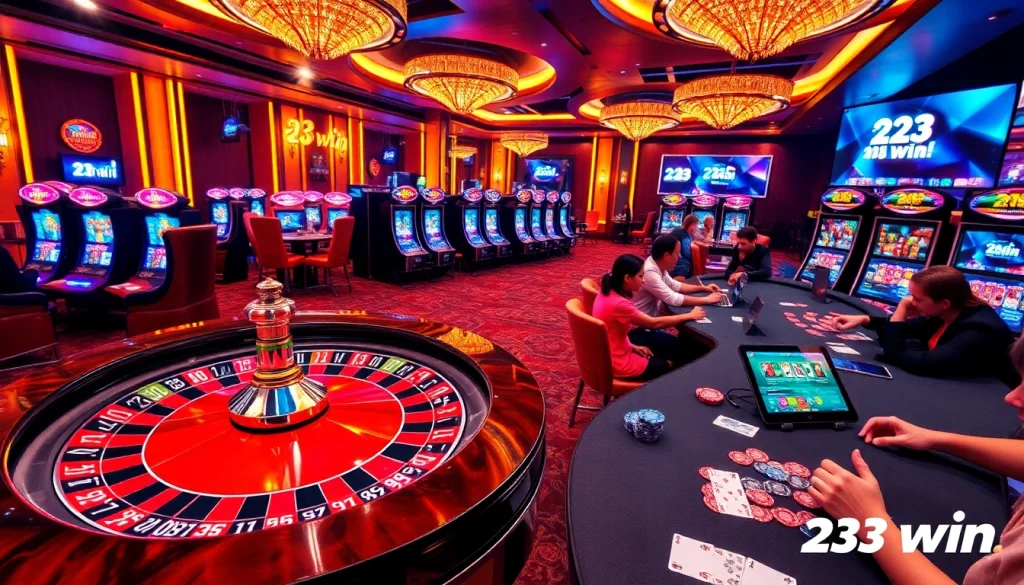 Experience the excitement of online gambling with 23win featuring dynamic poker games and roulette action.