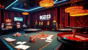 Experience the thrill of BGD33 with vibrant casino tables and dynamic slot machines.