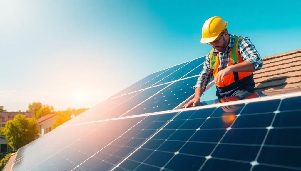 Install solar panels as renewable energy solutions for sustainable living.