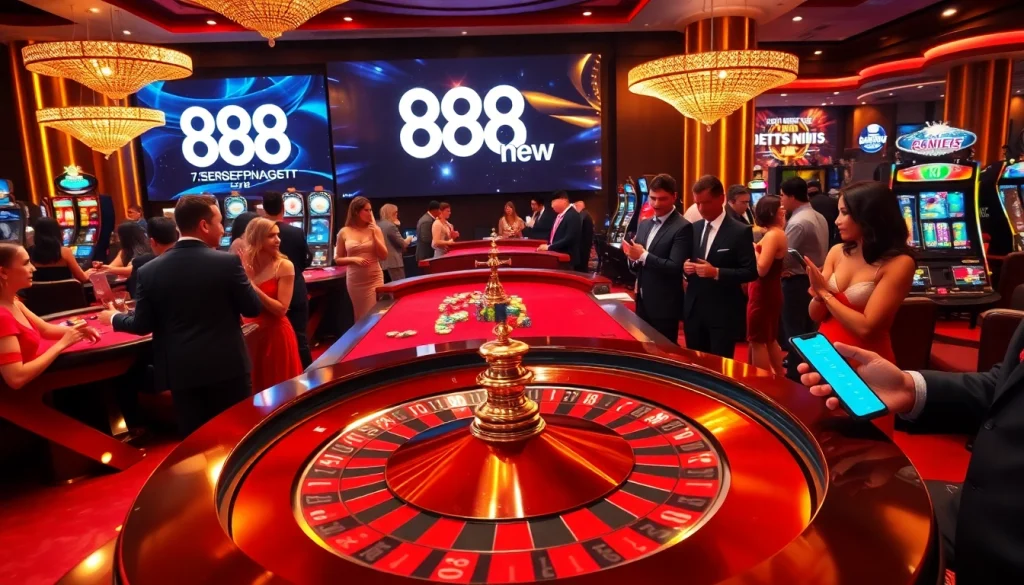 Engaged players enjoying roulette at 888new casino, showcasing excitement and premium gaming.
