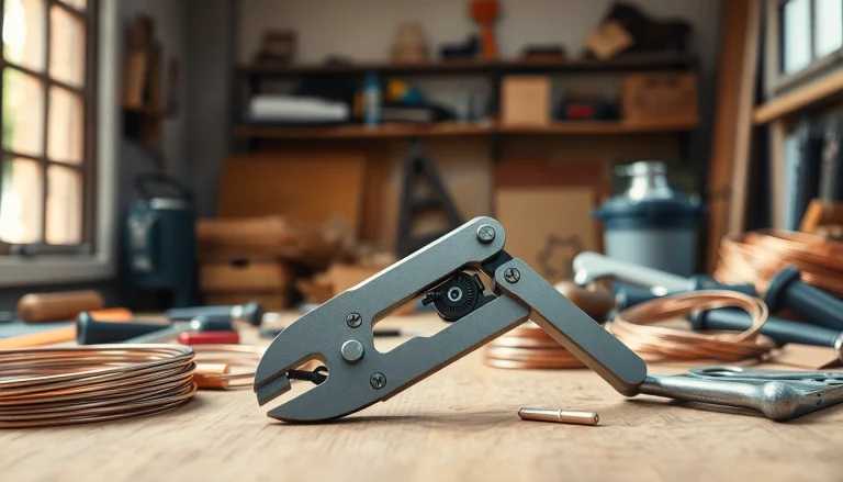 Hochwertige Tenaze zum Schneiden von Draht in einem professionellen Arbeitsplatz mit Kupfer- und Aluminiumschienen.