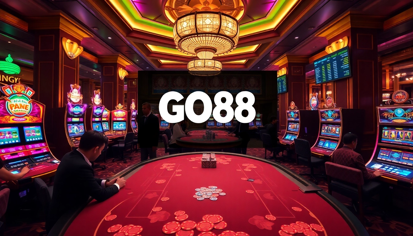 Experience the excitement of gambling at https://go88casino.pro/ with a luxurious casino atmosphere featuring vibrant slot machines and live gameplay.