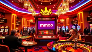 Exciting gameplay at the mmoo slot machine with players enjoying casino entertainment
