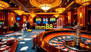 Experience the excitement of casino gaming at mm88.com with vibrant poker tables and thrilling gameplay.