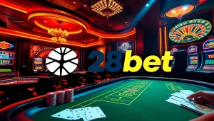 Experience the thrill of online gaming with 28bet's vibrant virtual casino atmosphere.