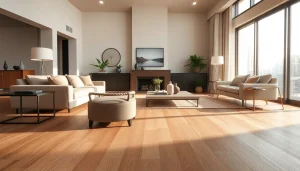 Showcase of luxury vinyl flooring in an elegant Chicago living room highlighting its stylish texture.