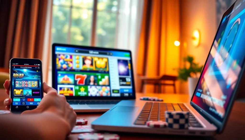 Explore the vibrant online casino experience of 58win with a modern interface showcasing gaming excitement.