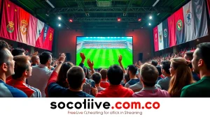 Experience the excitement of socolive.com.co with passionate fans cheering during a live football match.